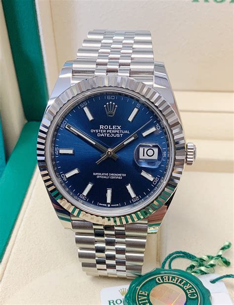 price rolex blue dial|Rolex 41mm datejust blue dial.